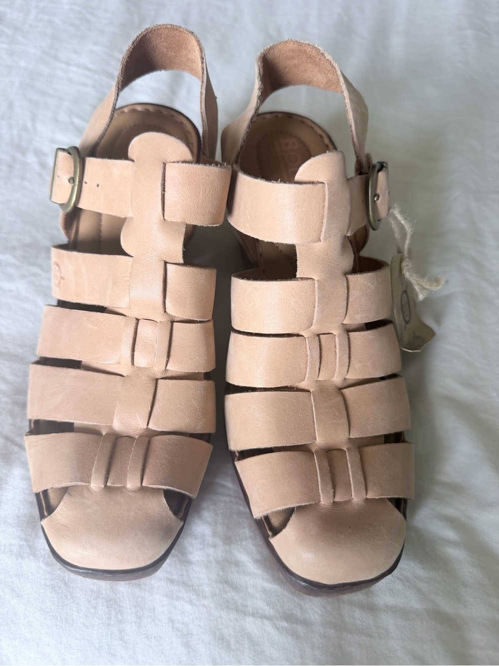 Born Nude Leather Strappy Sandals